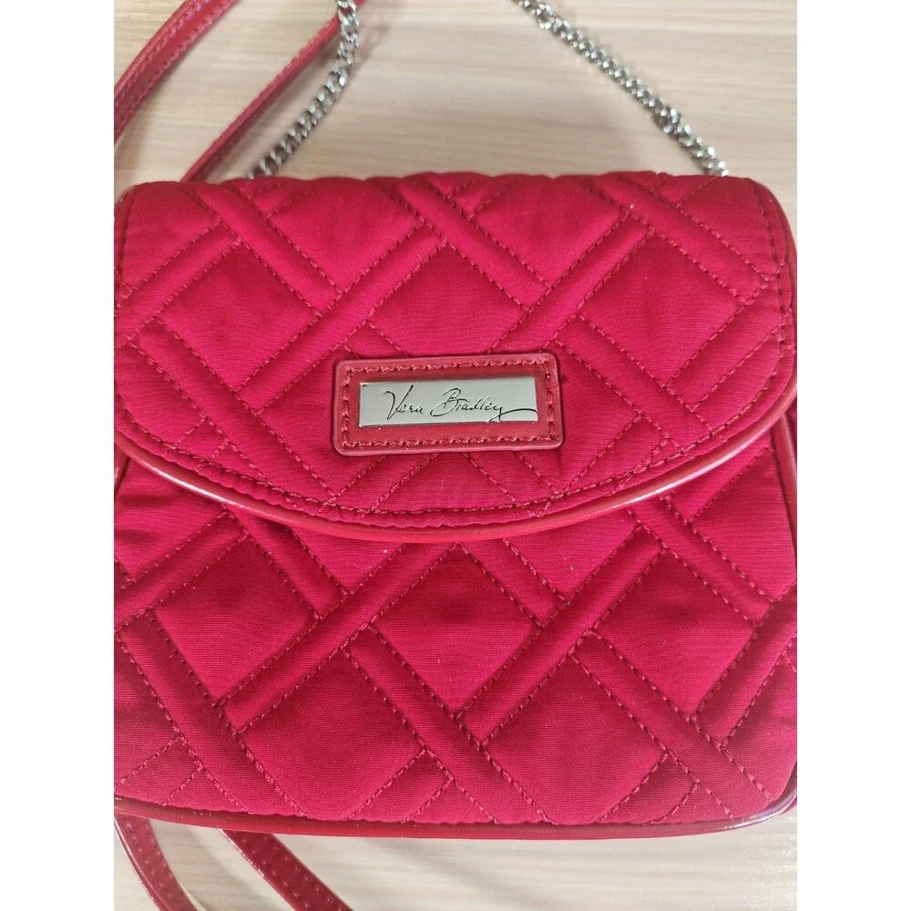 VERA BRADLEY CHAIN STRAP CROSSBODY‎ Red  SMALL Bag Handbag